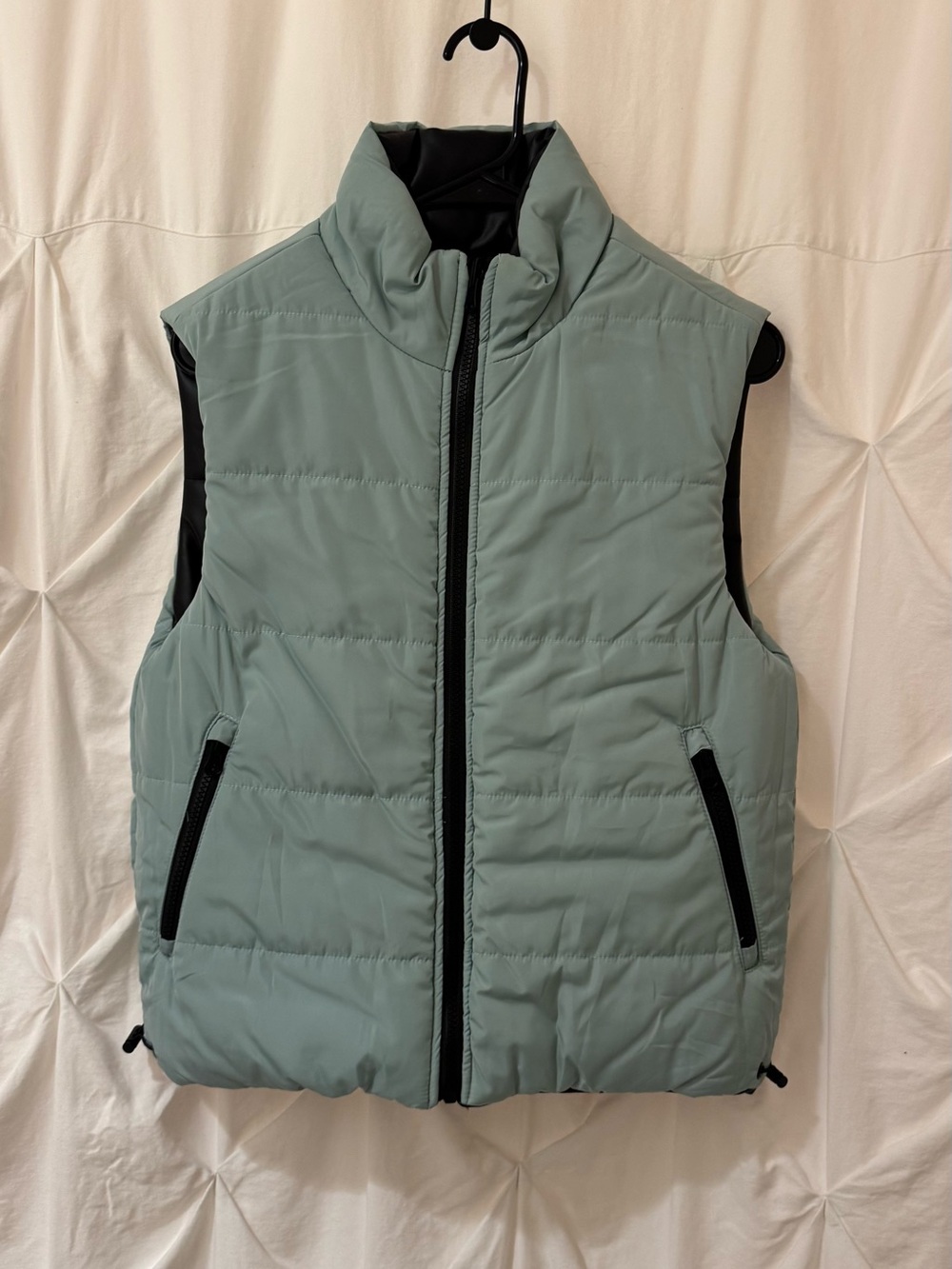Women's Quilted Puffer Vest in Sage Green